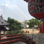 東光寺落雷の後の虹